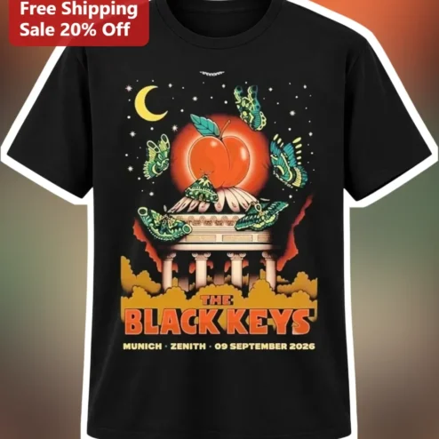 The Black Keys Tee Retro Psychedelic Concert Poster Graphic T-Shirt for Men Women