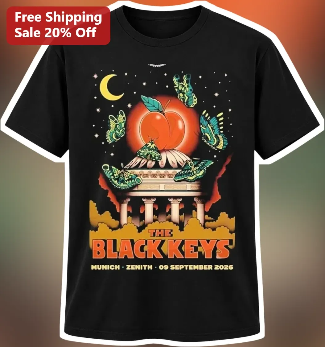 The Black Keys Tee Retro Psychedelic Concert Poster Graphic T-Shirt for Men Women