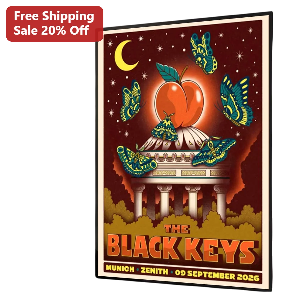 The Black Keys Vintage Psychedelic Concert Poster Retro Rock Band Art Print for Home Bar Decor