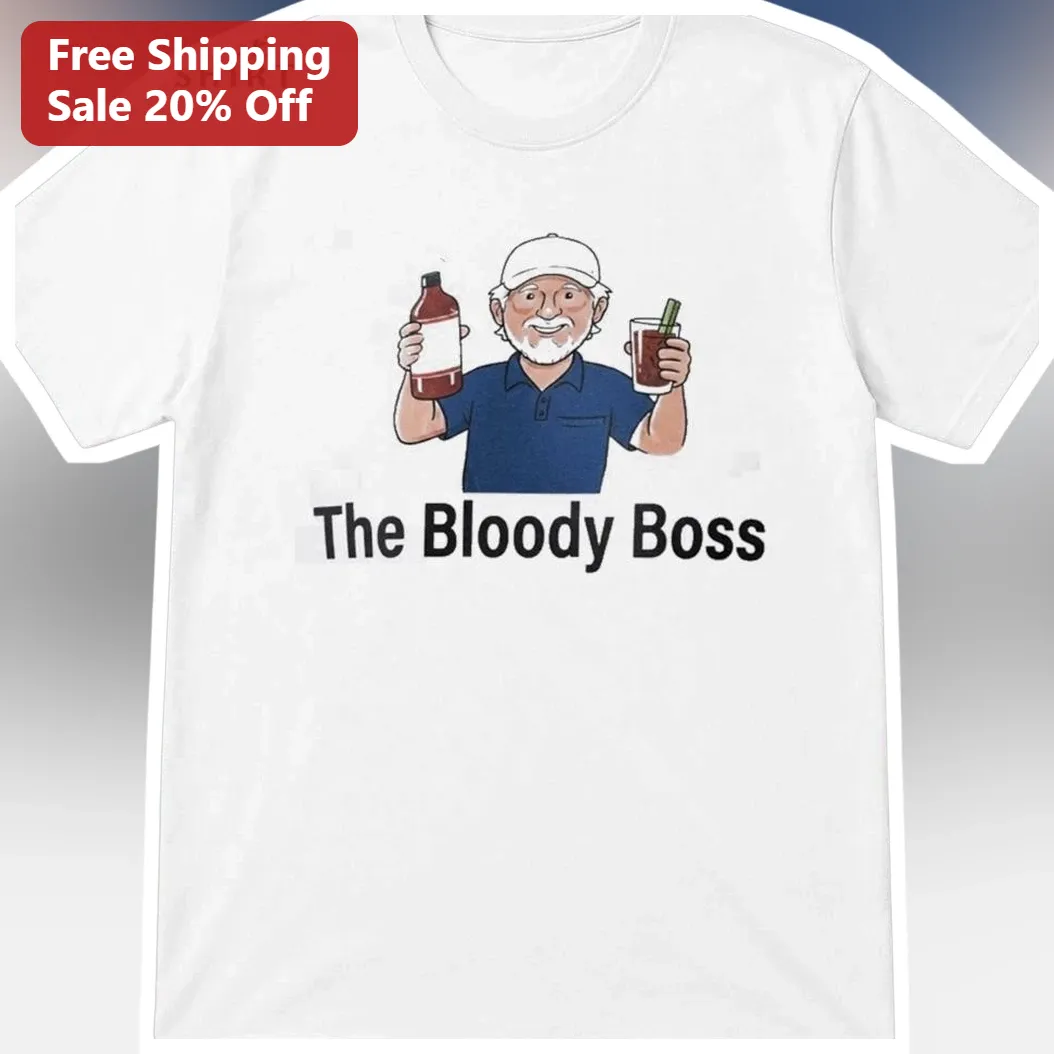 The Bloody Boss Tee Funny Cocktail Lover Graphic Shirt for Men