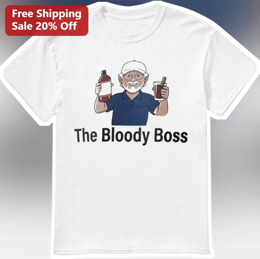 The Bloody Boss Tee Funny Grandpa Cocktail Lover Graphic Shirt for Men