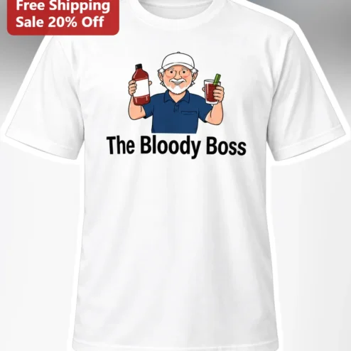 The Bloody Boss Tee Original Dark Comedy Horror Graphic Shirt for Men Women