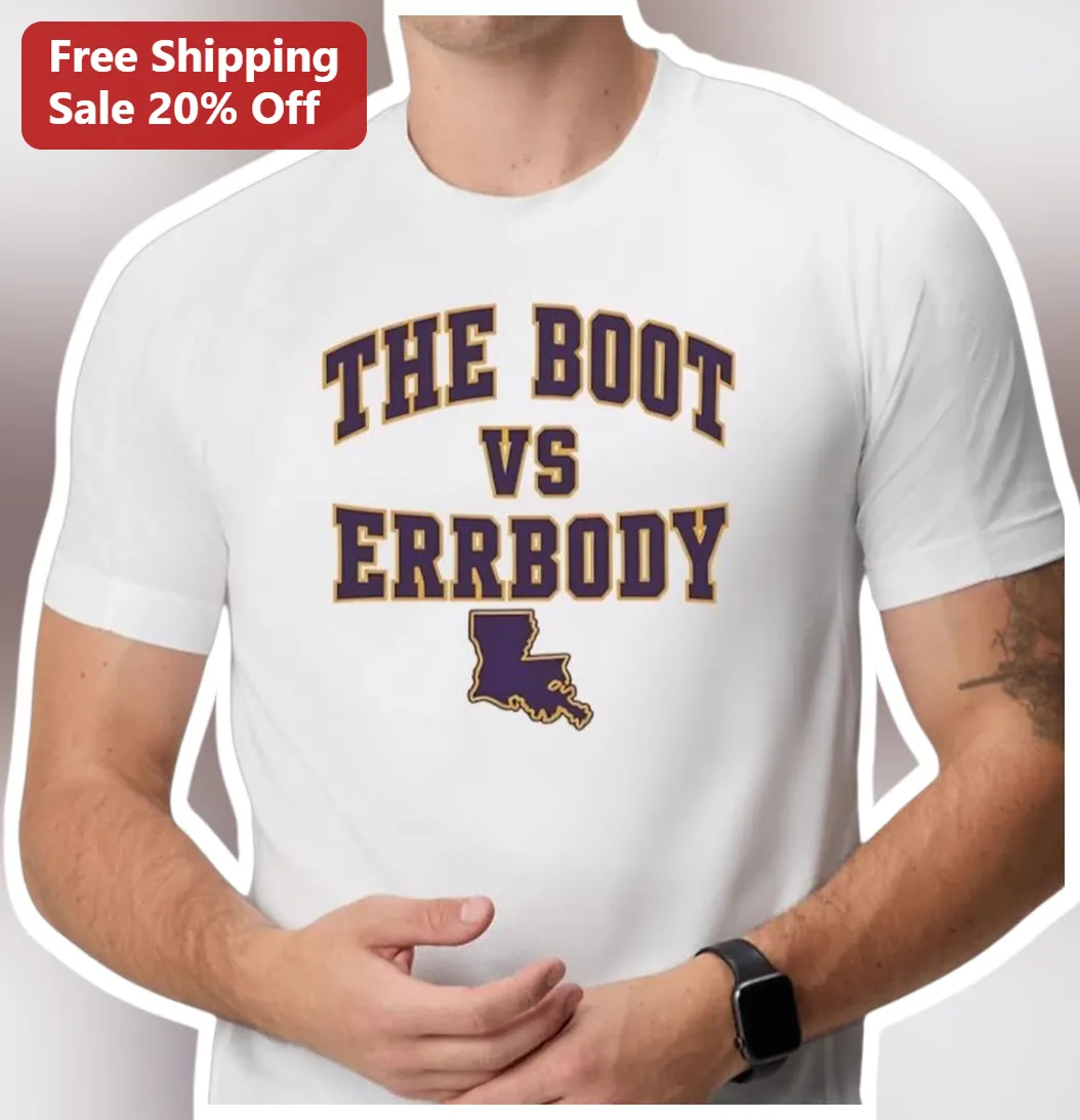 The Boot Vs Erbody Tee Louisiana Pride LSU Fan Graphic T-Shirt