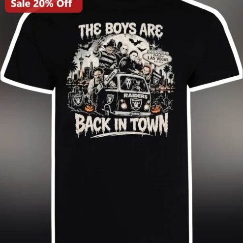 The Boys Are Back In Town Las Vegas Raiders Horror Slasher Vintage Graphic Tee