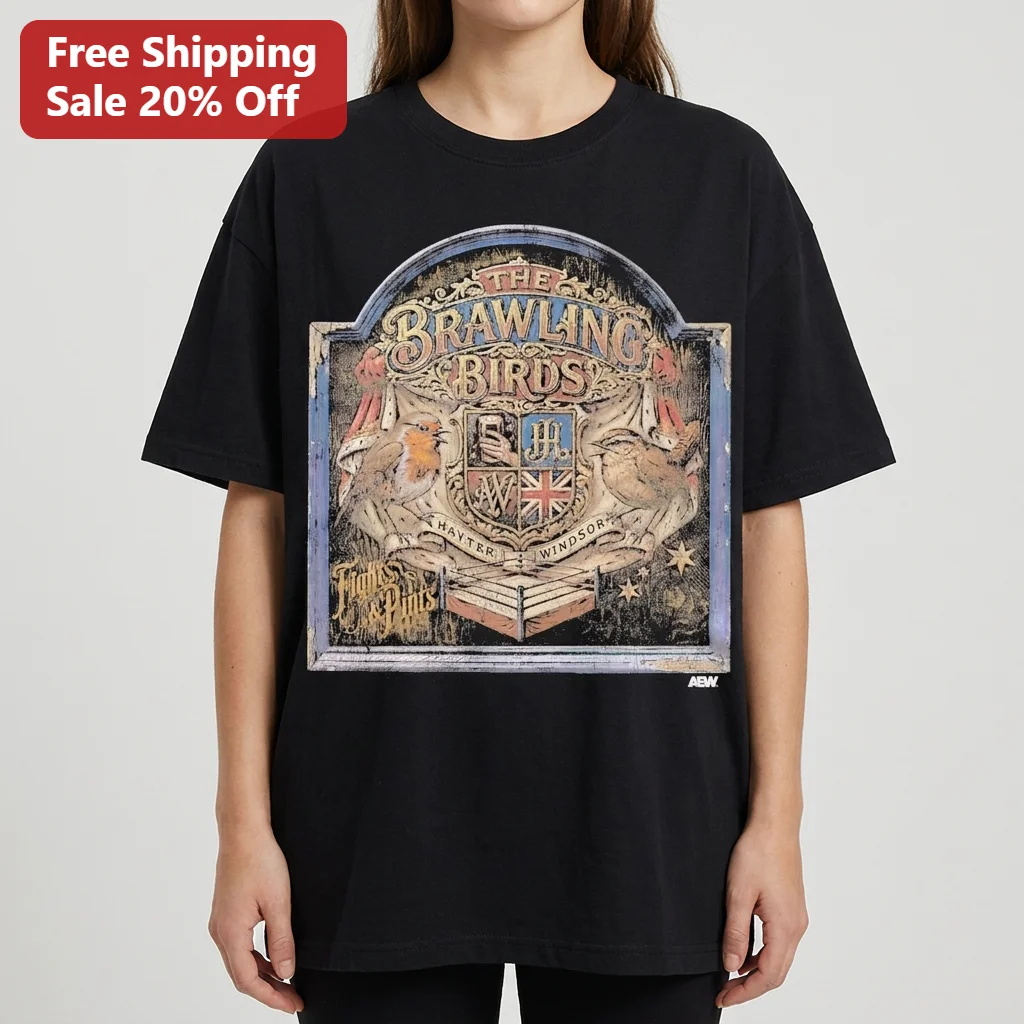 The Brawling Birds Jamie Hayter and Alex Windsor Fights Pints Vintage Boxing Poster Tee, AEW Wrestling Fan Gift