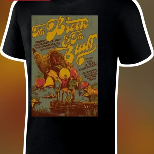 The Brook The Bluff Celebrating 10 Years Vintage Concert Poster Graphic Tee