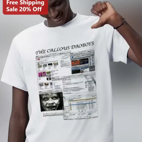 The Callous Daoboys Y2K Glitchcore Browser Collage Graphic Tee