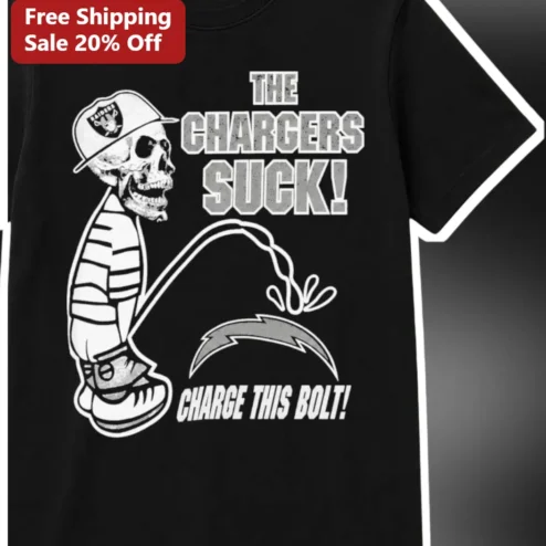 The Chargers Suck Charge This Bolt Funny NFL Rivalry Tee for Raiders Fans