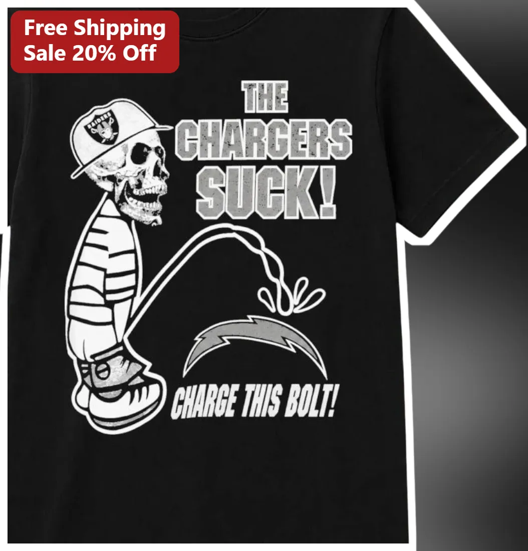 The Chargers Suck Charge This Bolt Funny NFL Rivalry Tee for Raiders Fans