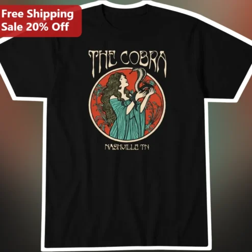 The Cobra Nashville Tee East Nashville Venue Graphic Shirt Vintage Rockabilly Snake Merch Gift