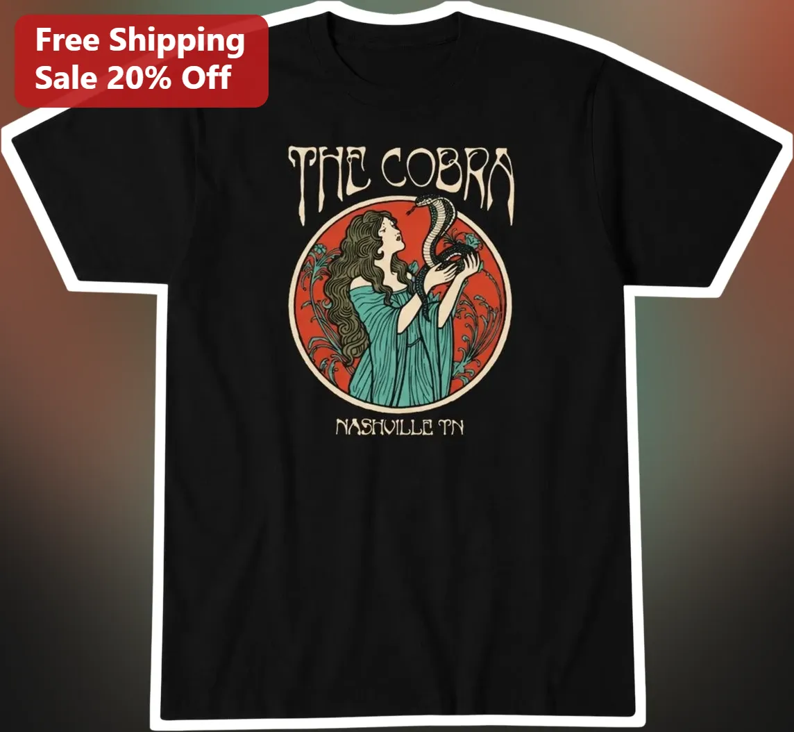 The Cobra Nashville Tee East Nashville Venue Graphic Shirt Vintage Rockabilly Snake Merch Gift
