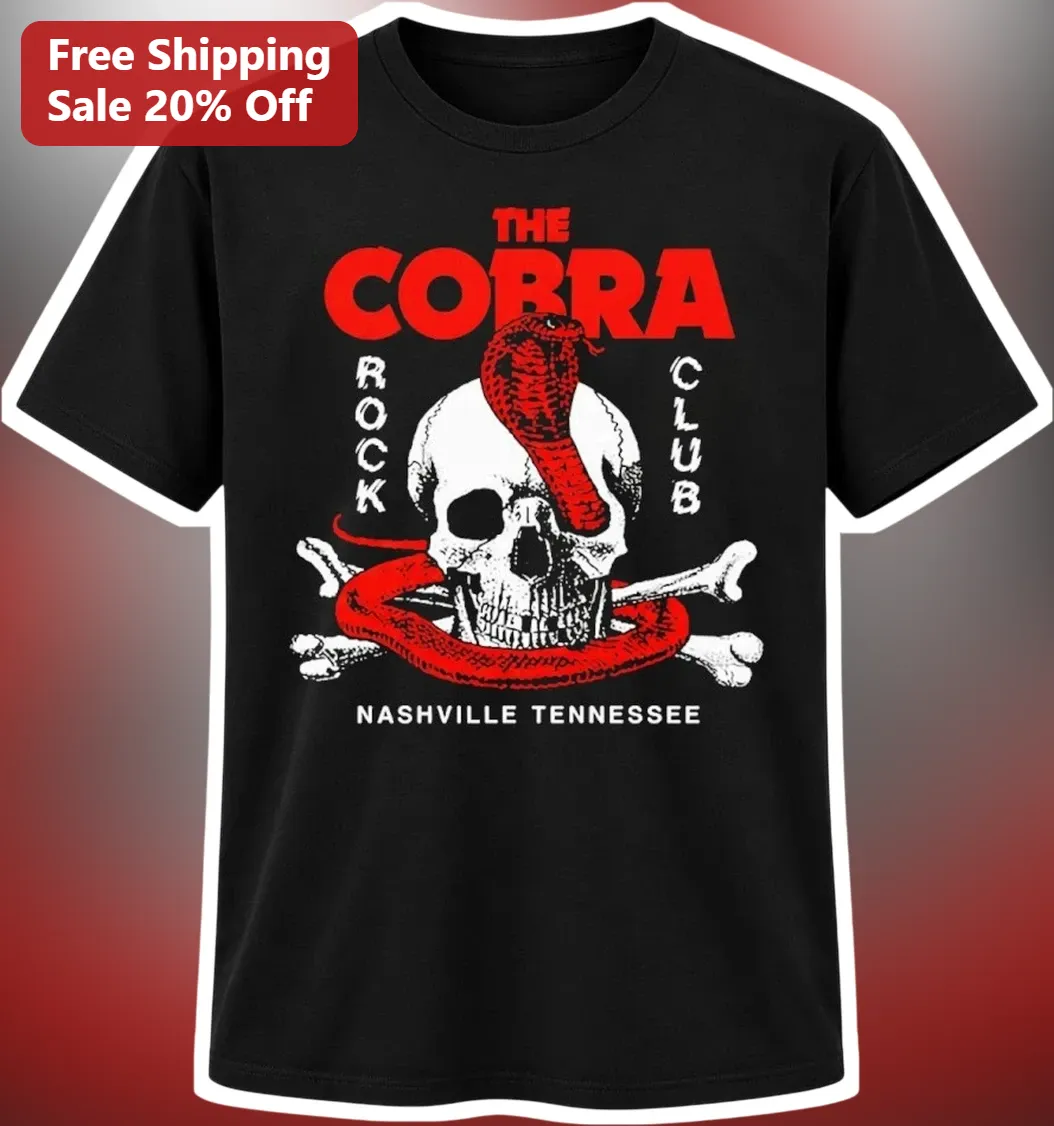 The Cobra Rock Club Nashville Tennessee Tee Vintage Snake Skull Graphic Shirt