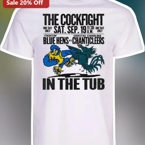 The Cockfight in the Tub Blue Hens vs Chanticleers Vintage Boxing Poster Tee