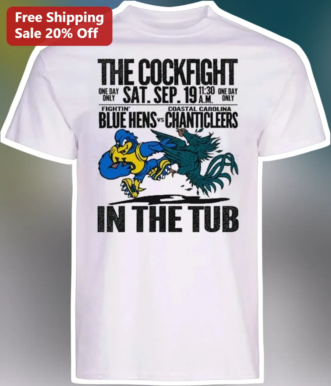 The Cockfight in the Tub Blue Hens vs Chanticleers Vintage Boxing Poster Tee