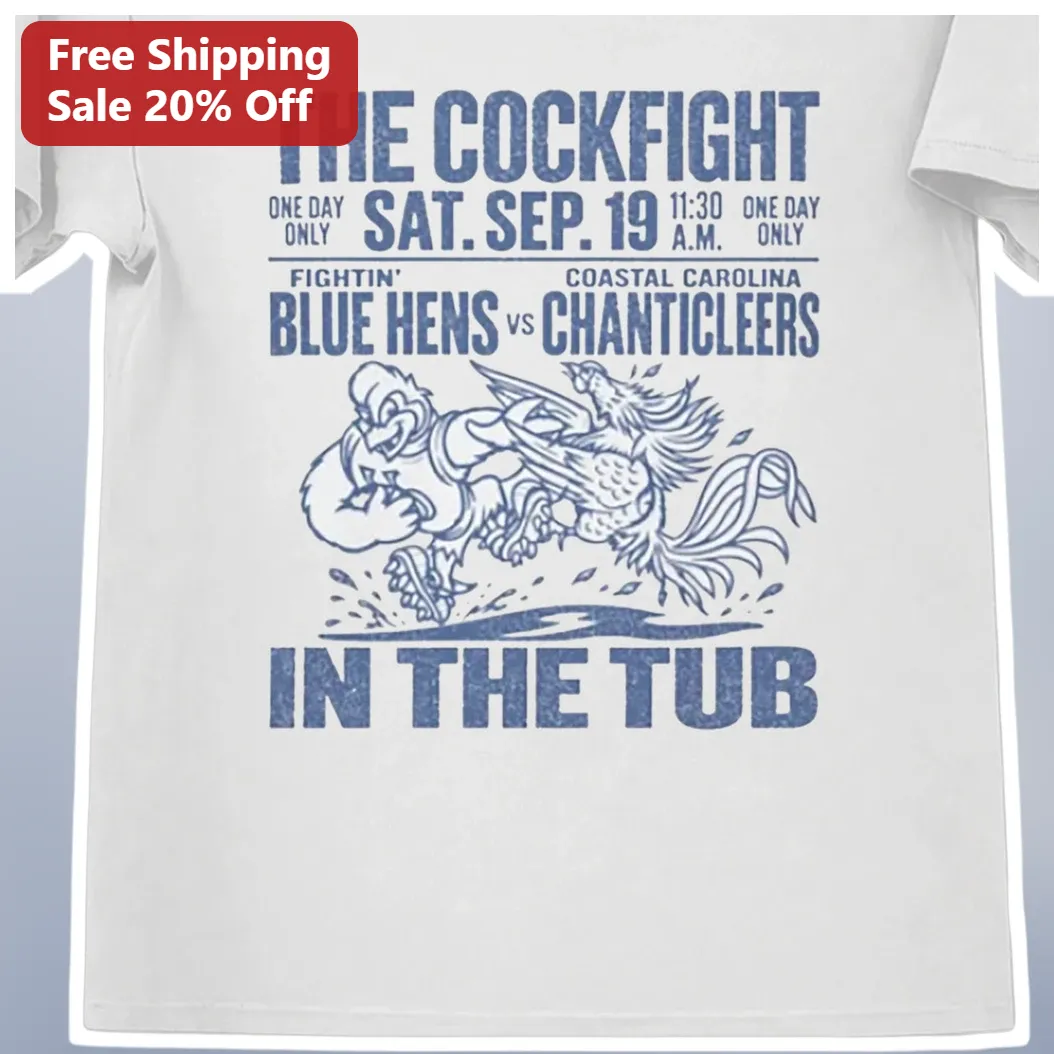 The Cockfight In The Tub Blue Hens Vs Chanticleers Vintage Boxing Style Graphic Tee