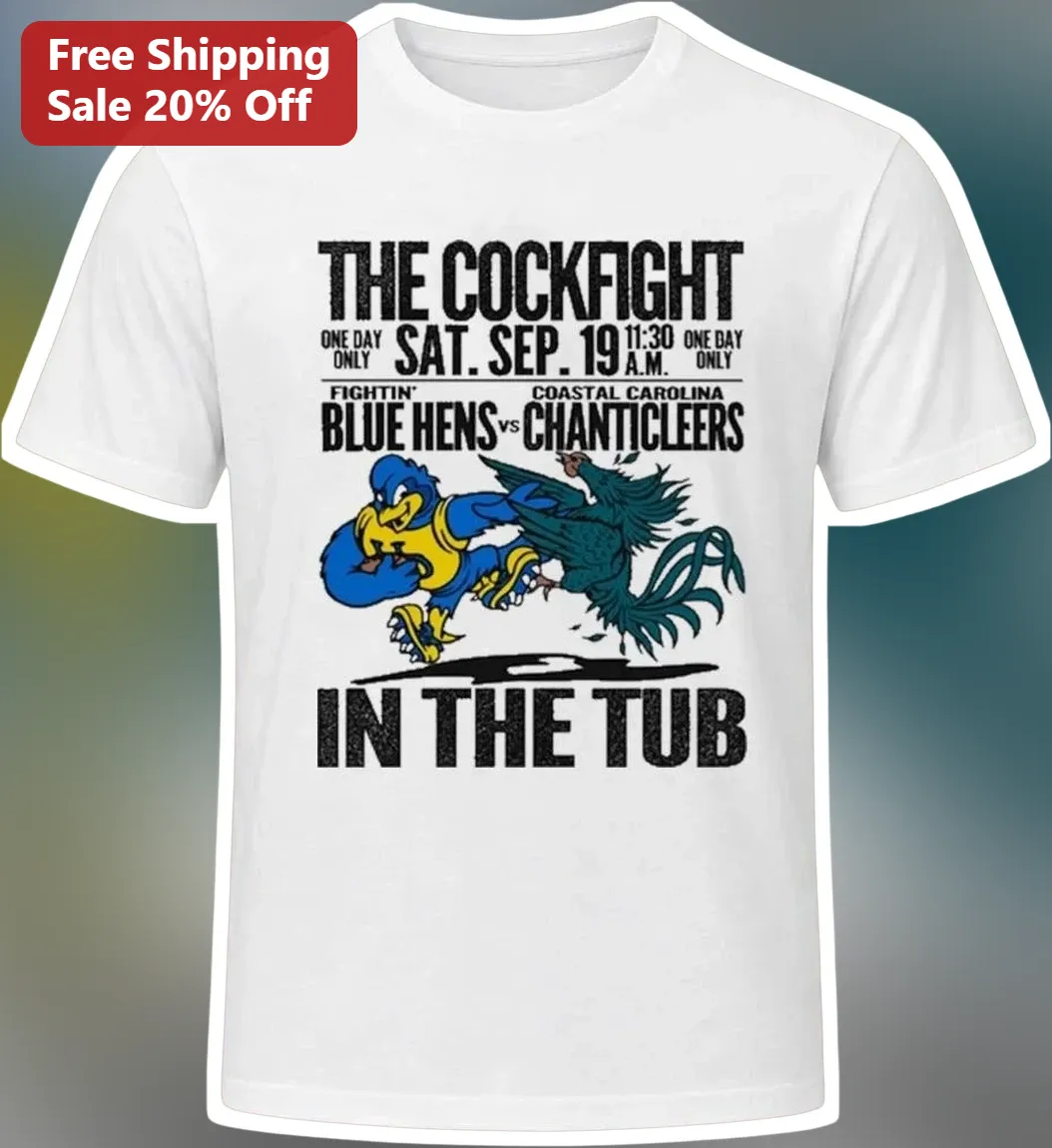 The Cockfight in the Tub Tee Vintage College Mascot Fight Graphic Shirt for JMU CCU Fans