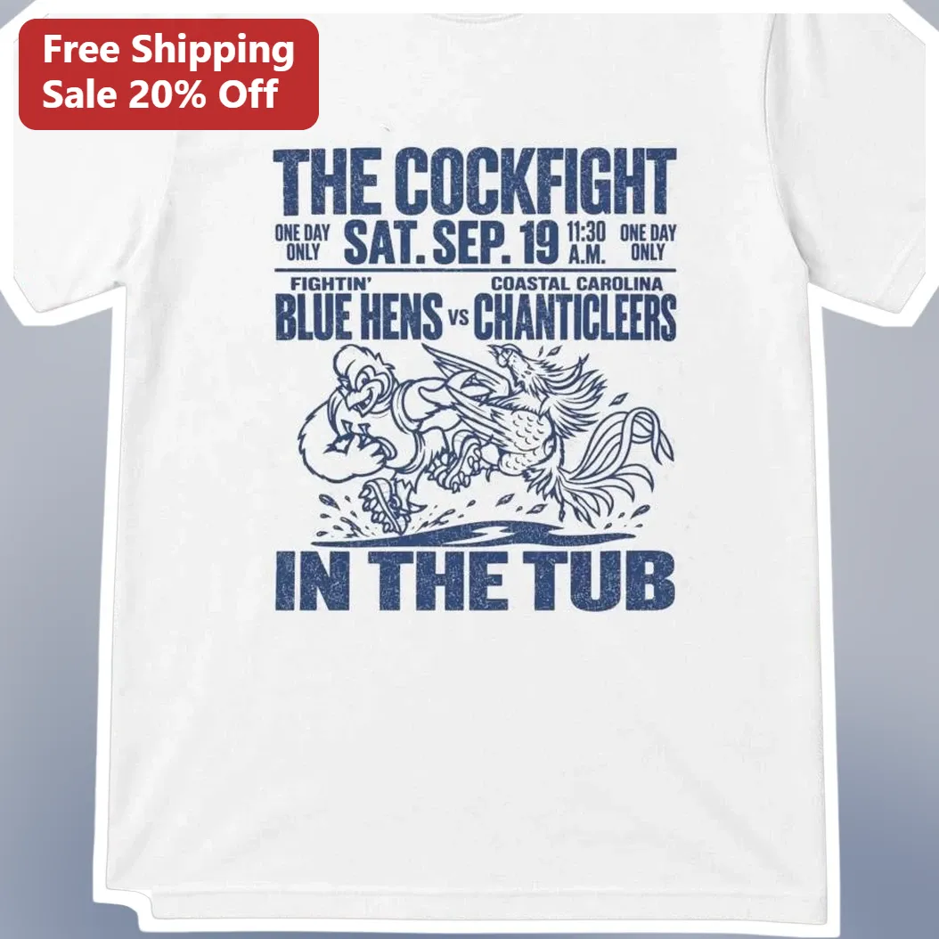 The Cockfight in the Tub Vintage Collegiate Rooster Fight Graphic Tee