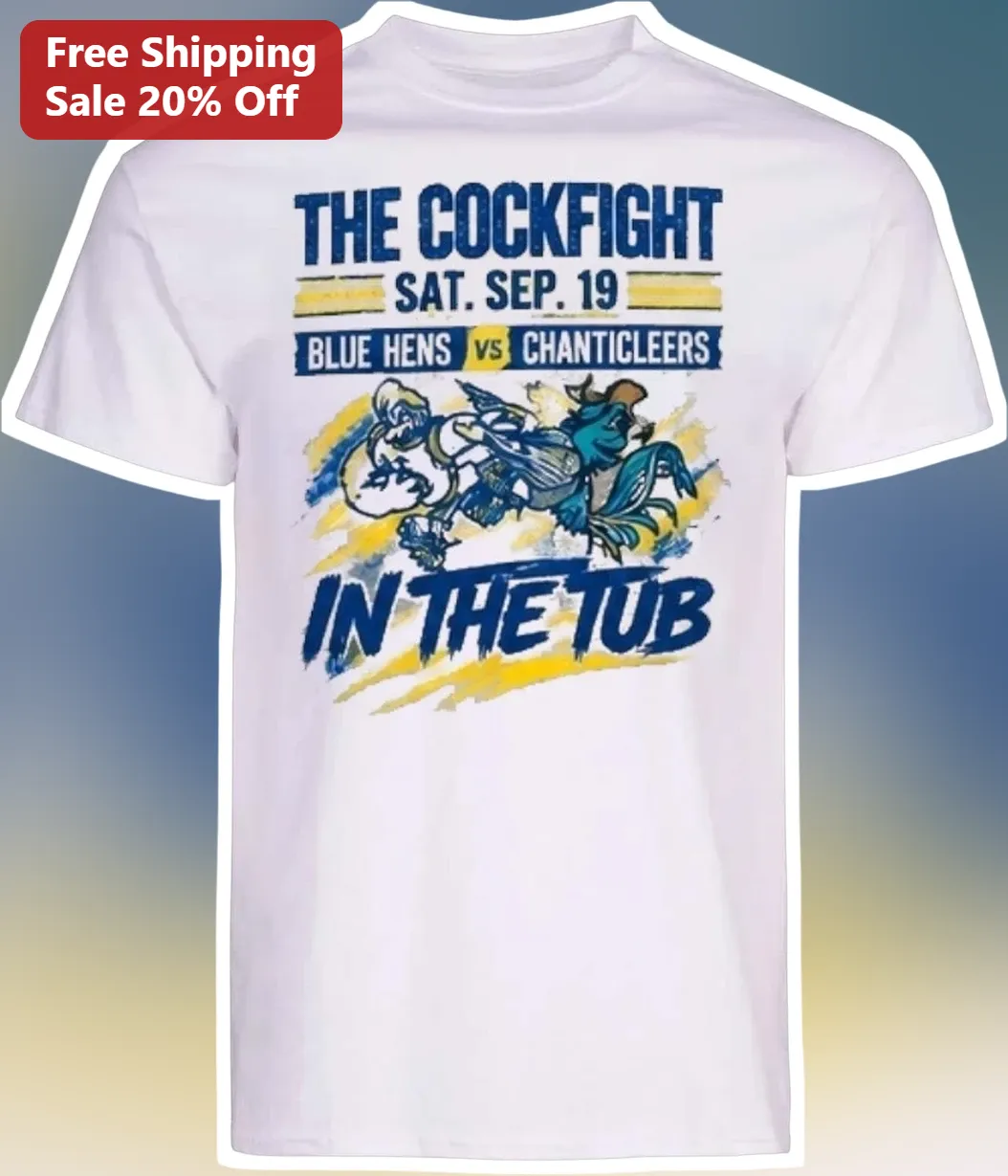 The Cockfight in the Tub Vintage Rooster Fight Graphic Tee Funny Punny Chicken Shirt