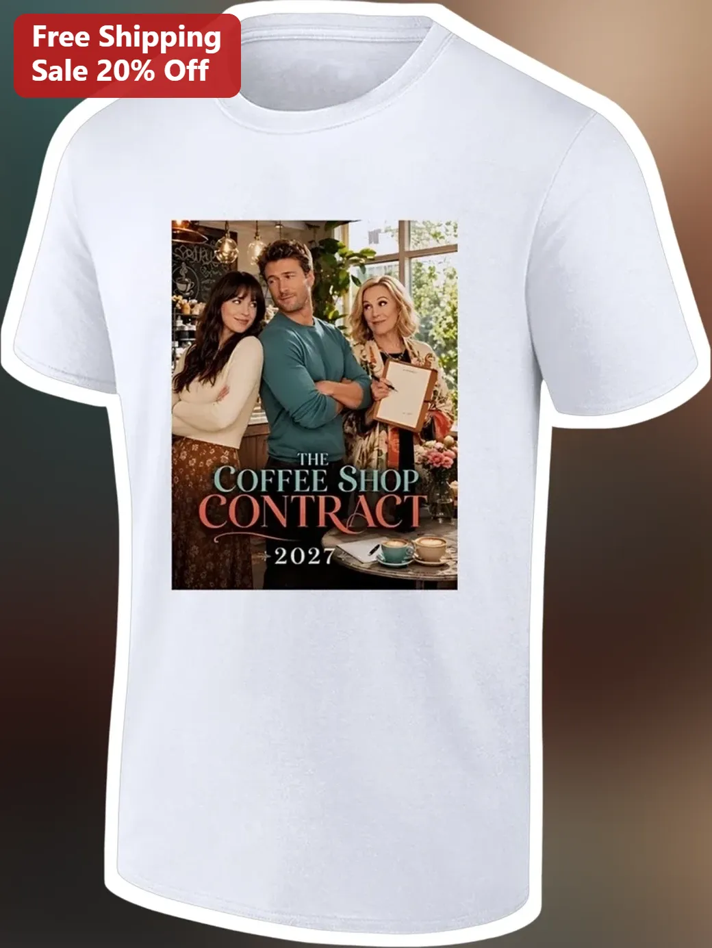 The Coffee Shop Contract Tee Funny Barista Humor Graphic T-Shirt Gift for Coffee Lovers