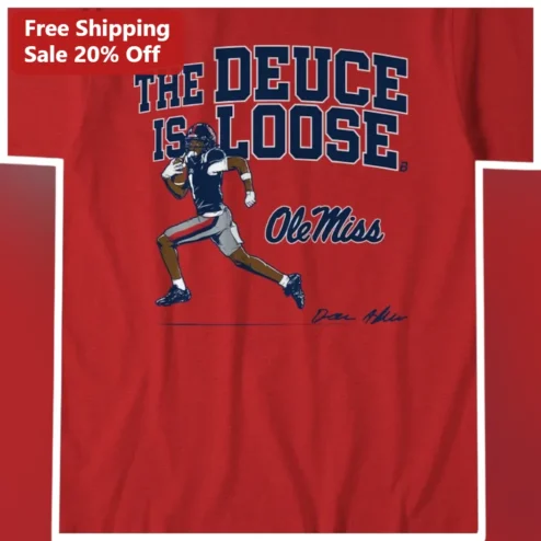 The Deuce Is Loose Ole Miss Eli Manning Signature Graphic Tee College Football Fan Gear