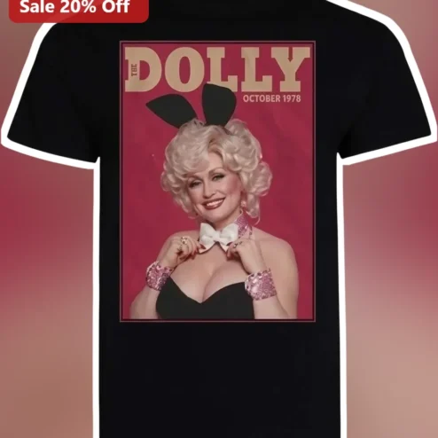 The Dolly October 1978 Tee Vintage Dolly Parton Playboy Cover Graphic T-Shirt