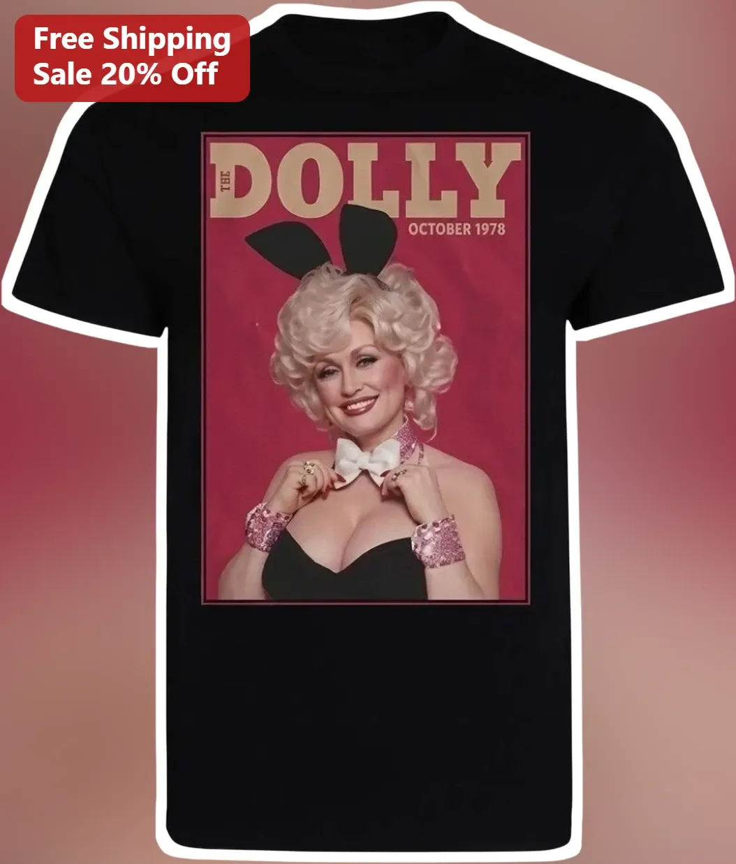 The Dolly October 1978 Tee Vintage Dolly Parton Playboy Cover Graphic T-Shirt