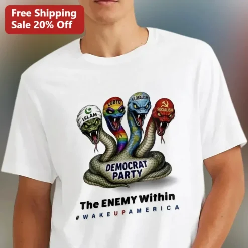 The Enemy Within Wake Up America Political Protest Graphic Tee