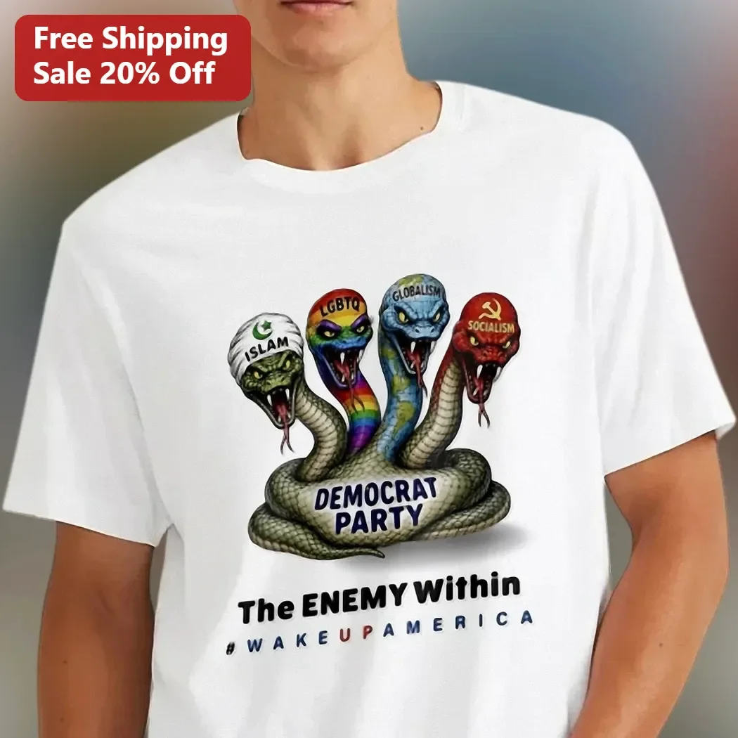 The Enemy Within Wake Up America Political Protest Graphic Tee