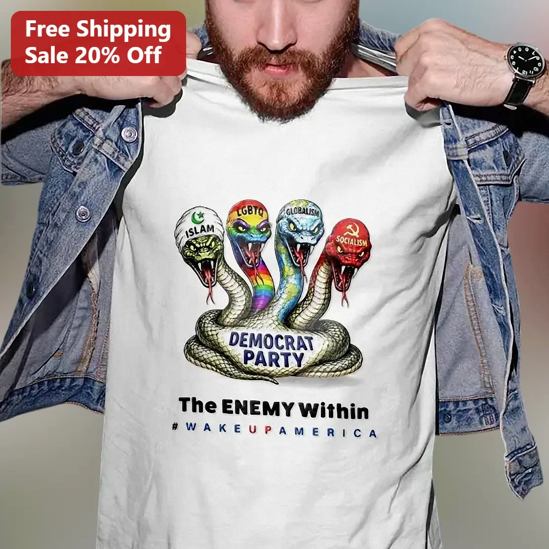 The ENEMY Within #WAKEUPAMERICA Political Statement Tee