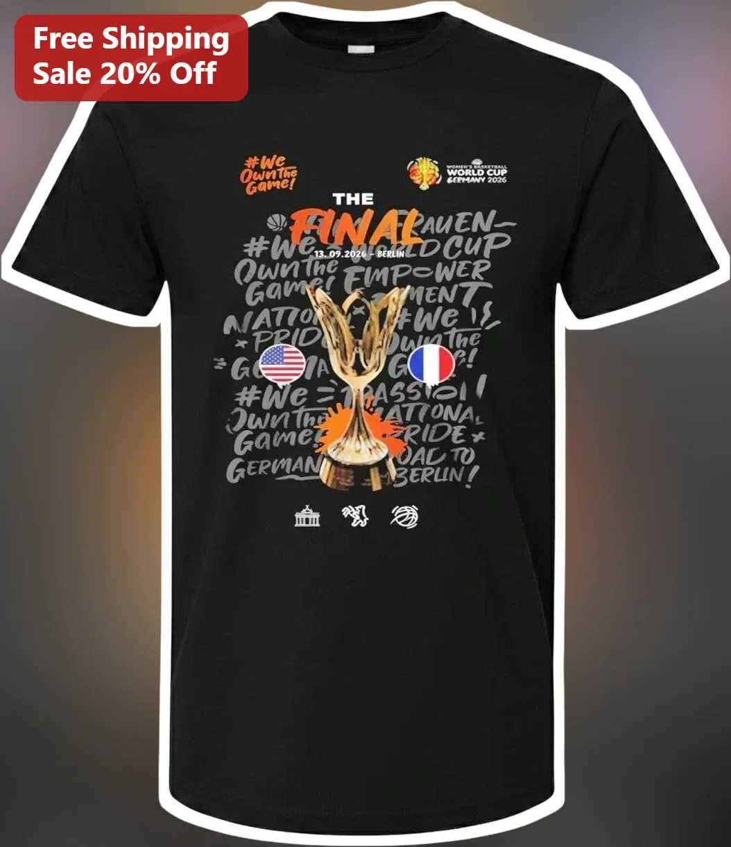 THE FINAL World Cup Soccer Championship Graphic Tee Black Cotton Shirt