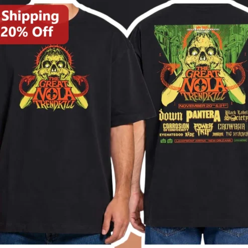 The Great Nola Trendkill Housecore Horror Presents Tee Pantera New Orleans Metal Graphic Shirt