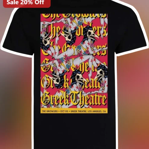 The Growlers Greek Theatre Tee Indie Rock Concert Poster Graphic Shirt