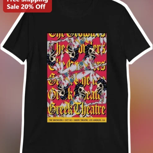 The Growlers Greek Theatre Tee Psychedelic Indie Rock Band Shirt Los Angeles Concert Merch