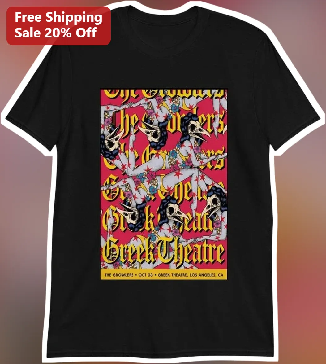 The Growlers Greek Theatre Tee Psychedelic Indie Rock Band Shirt Los Angeles Concert Merch