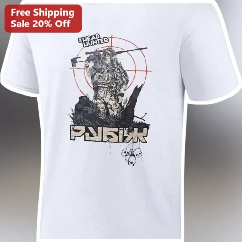 The Head Hunter PUBG Graphic Tee Sniper Battle Royale Gamer Shirt