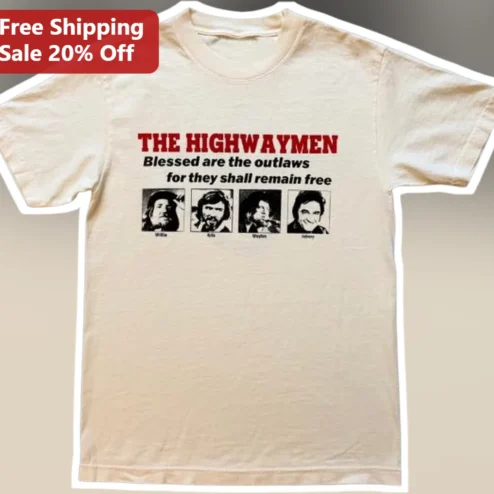 The Highwaymen Blessed Are The Outlaws For They Shall Remain Free Vintage Country Music Tee