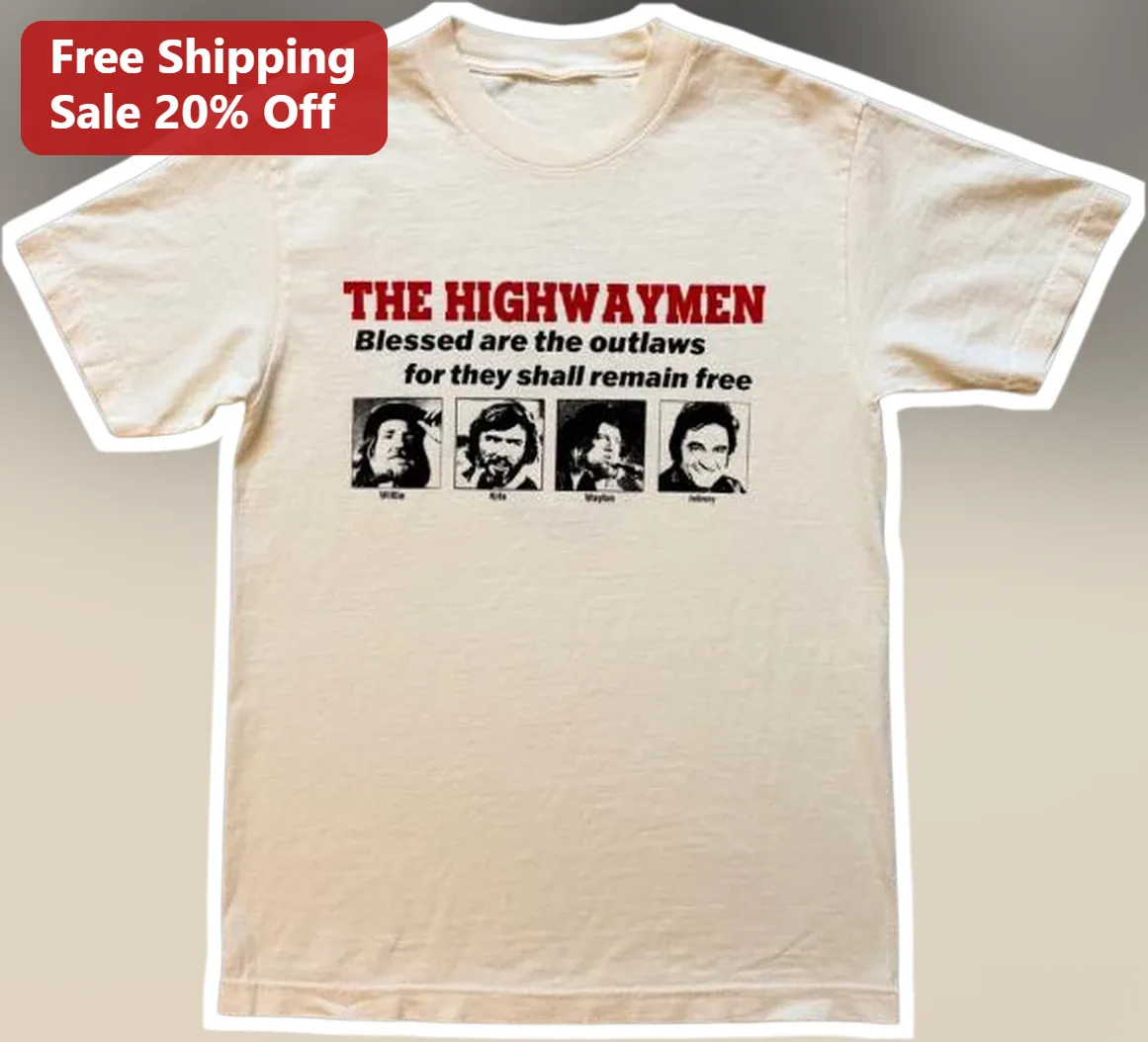 The Highwaymen Blessed Are The Outlaws For They Shall Remain Free Vintage Country Music Tee