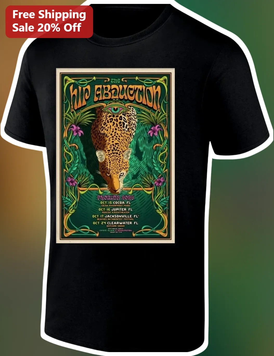 The Hip Abduction Florida 2026 Tee Psychedelic Jam Band Merch