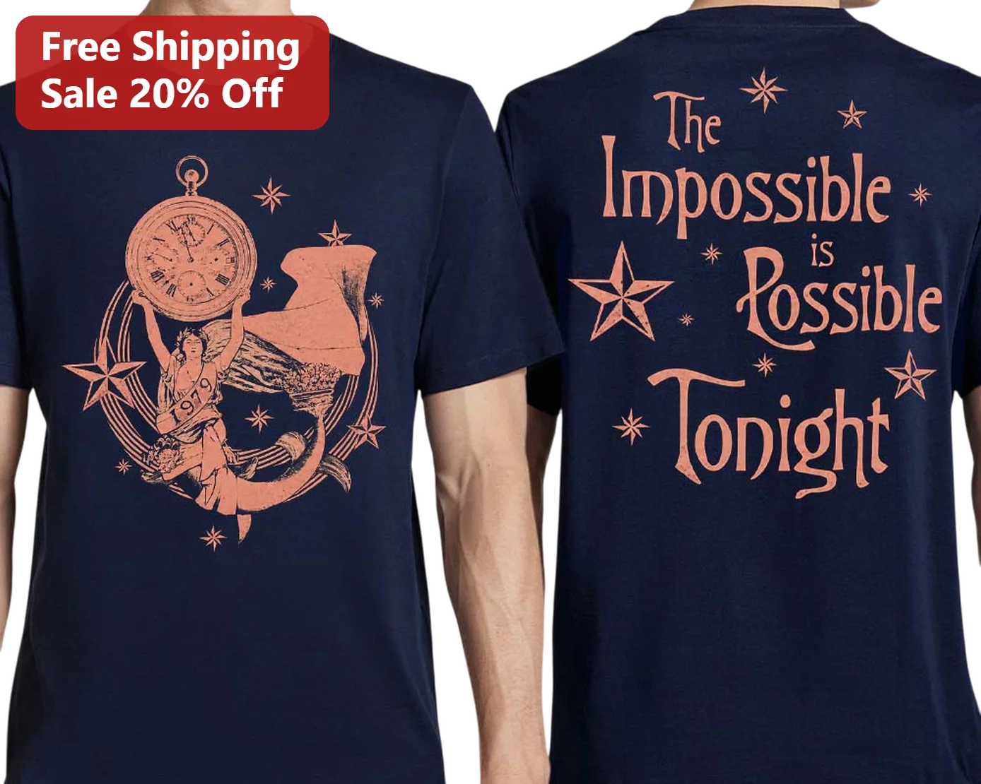 The Impossible is Possible Tonight Tee Vintage Celestial New Years Eve Party Shirt