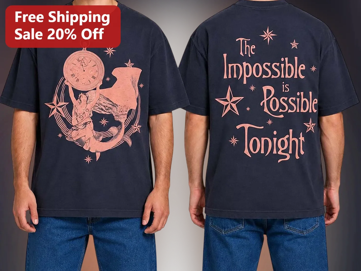 The Impossible is Possible Tonight Vintage Celestial Atlas Tee Retro Motivational Graphic Shirt