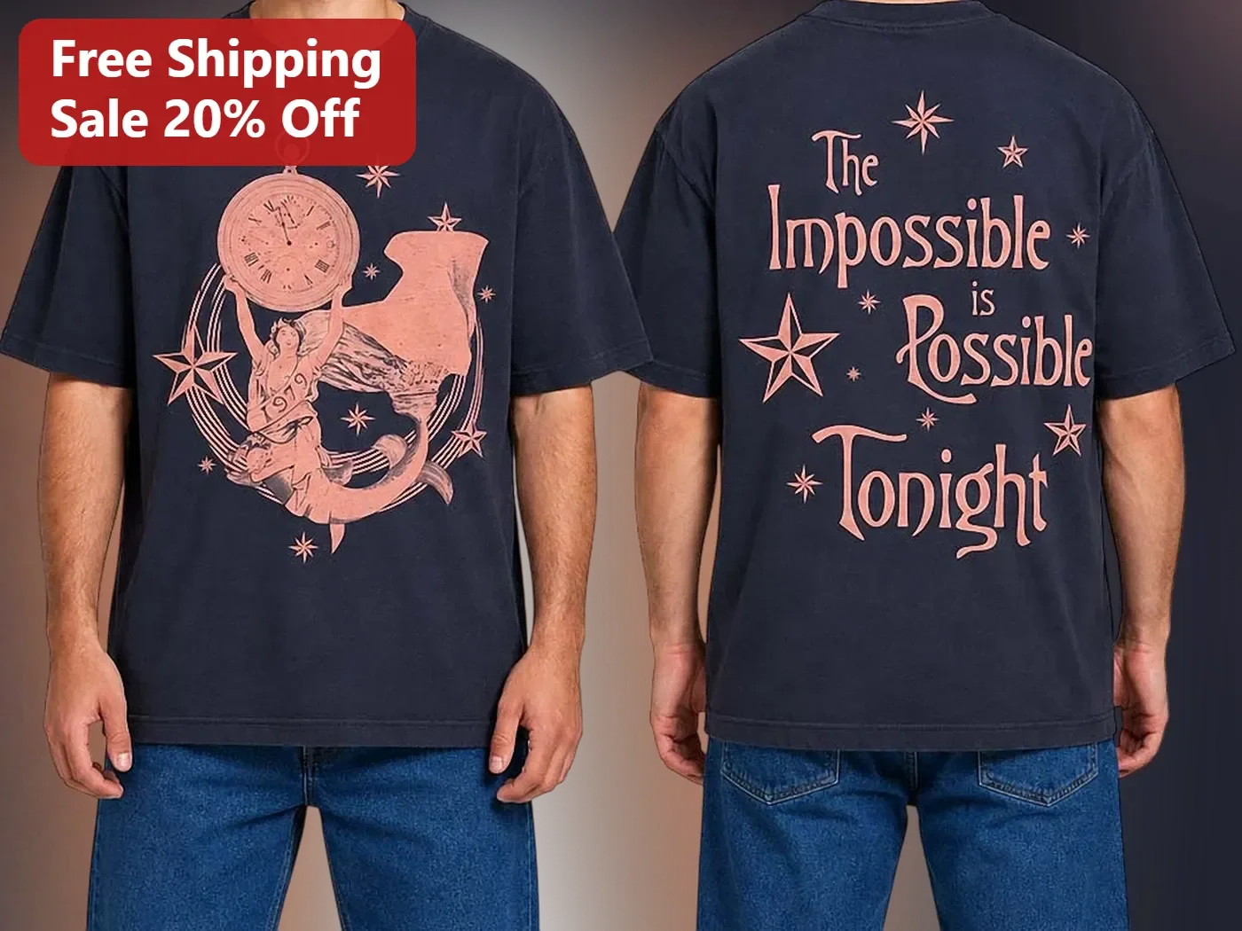 The Impossible is Possible Tonight Vintage Celestial Graphic Tee