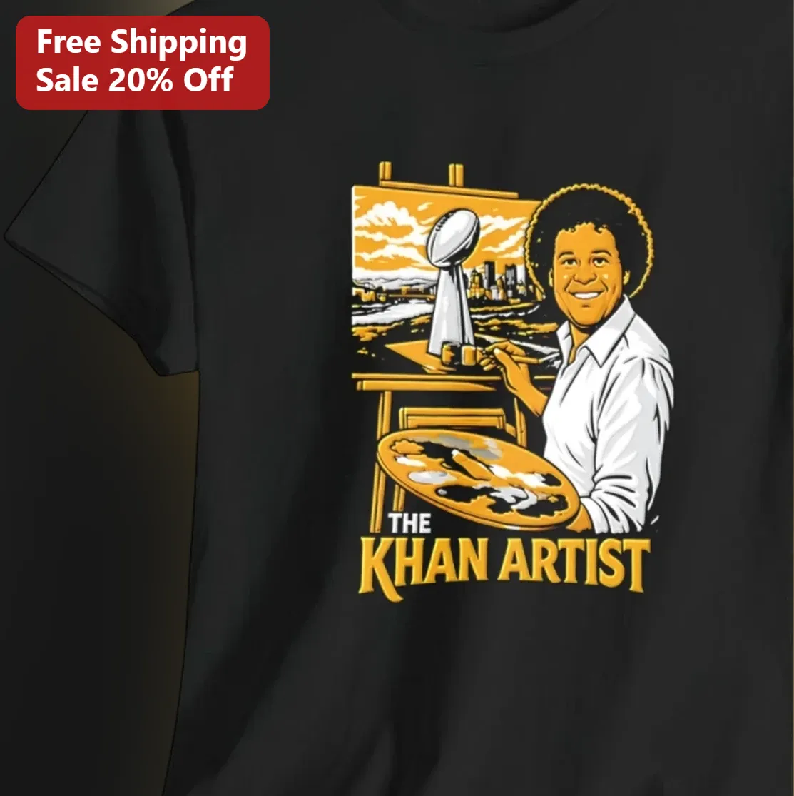 The Khan Artist Tee Funny Bob Ross Steelers Parody Gift for Football Fans