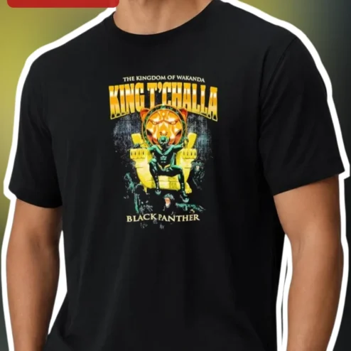 The Kingdom Of Wakanda King T'Challa Black Panther Tee Marvel Superhero Graphic Shirt