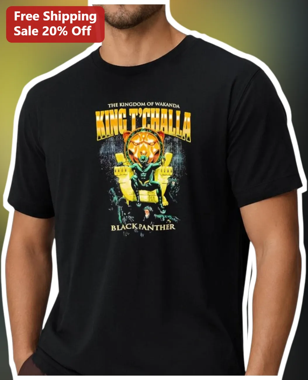 The Kingdom Of Wakanda King T'Challa Black Panther Tee Marvel Superhero Graphic Shirt