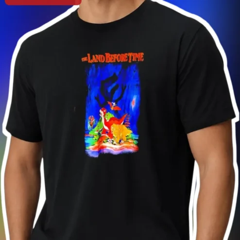 The Land Before Time Tee Littlefoot Vintage Movie Poster Graphic Shirt for Kids Adults
