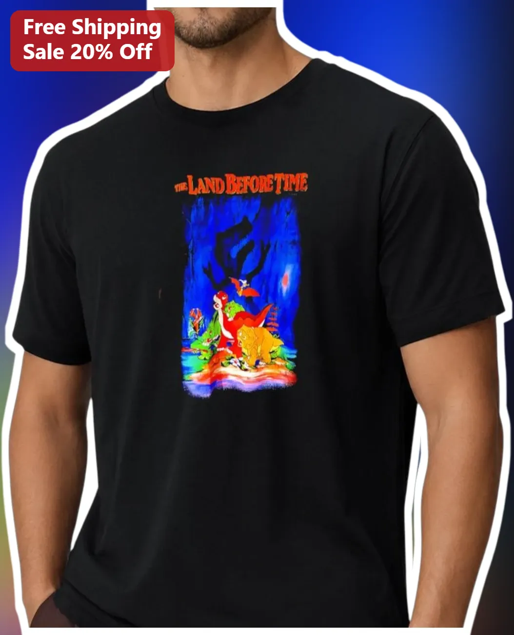 The Land Before Time Tee Littlefoot Vintage Movie Poster Graphic Shirt for Kids Adults