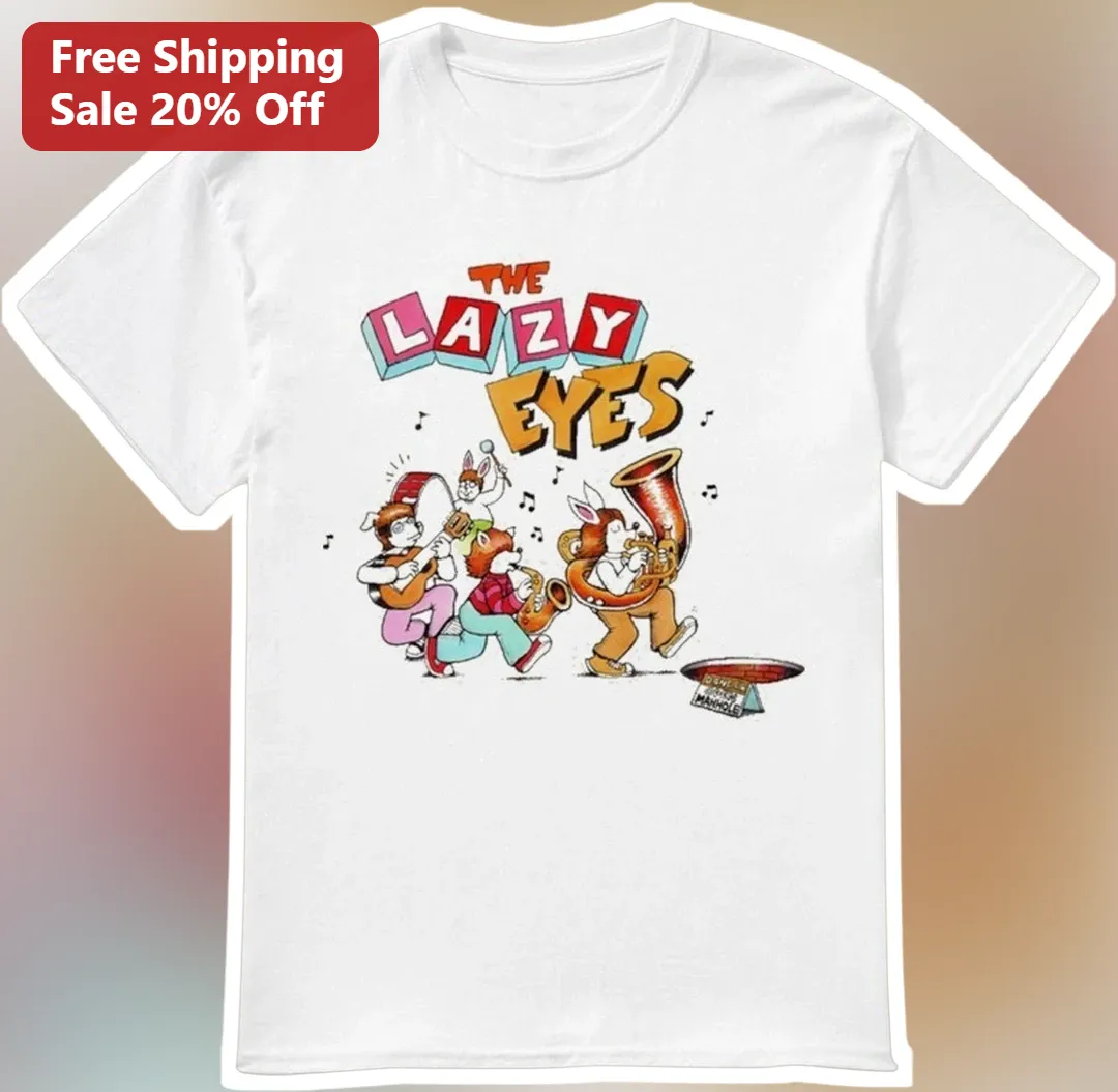 The Lazy Eyes Retro Cartoon Band Graphic Tee
