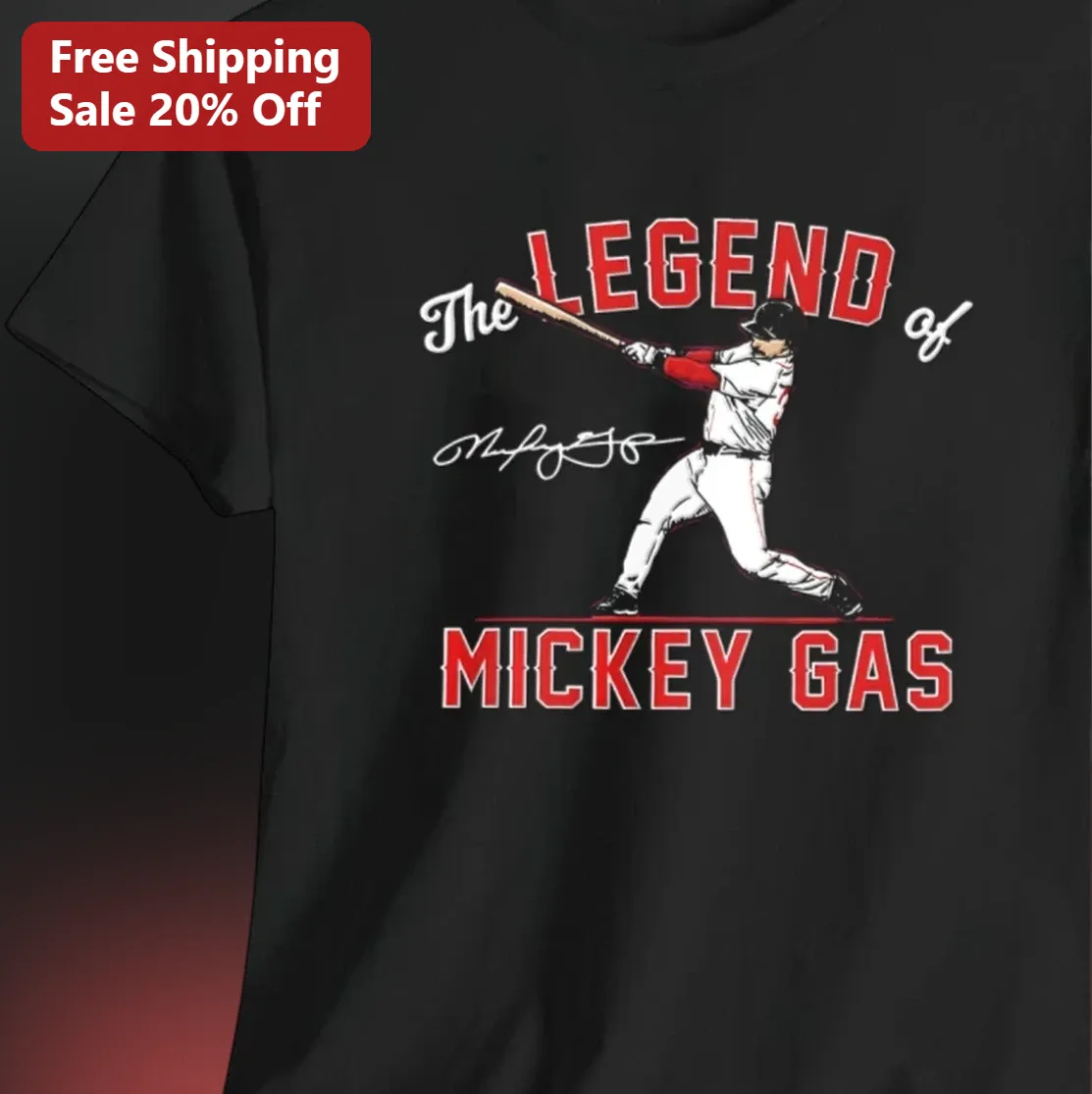 The Legend of Mickey Gas Tee, Vintage Baseball Player Signature Graphic Shirt Gift for Baseball Fans and Sports Lovers