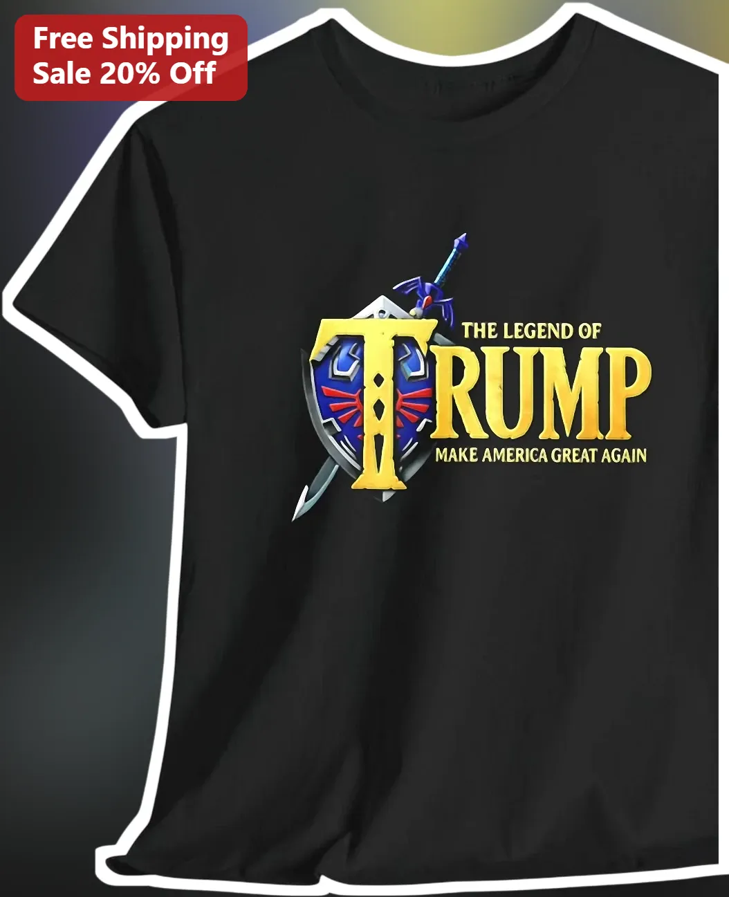 The Legend of Trump Make America Great Again Graphic Tee Donald Trump Zelda Parody Shirt