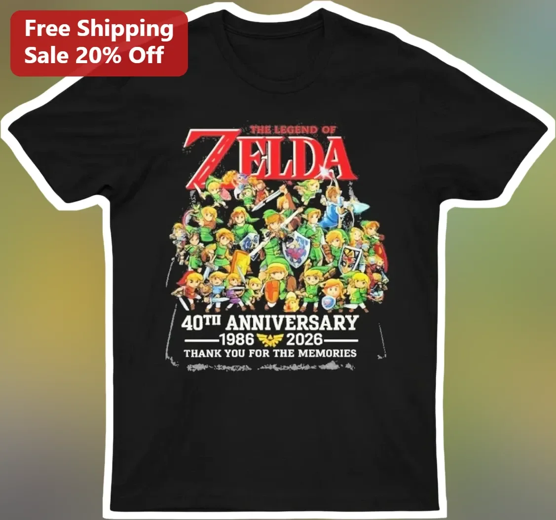 The Legend of Zelda 40th Anniversary Link Retro Gaming Tee Thank You For The Memories